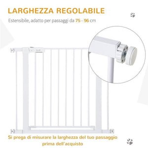 CANCELLETTO DI SICUREZZA PER CANI, FISSAGGIO A PRESSIONE LARGHEZZA REGOLABILE 75-96CM