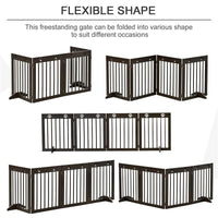 CANCELLINO PER CANI TAGLIA PICCOLA PIEGHEVOLE, IN LEGNO DI PINO, 204X30X61 CM, MARRONE