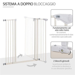 CANCELLETTO PER CANI CON 4 VITI REGOLABILI E NASTRO ADESIVO, IN METALLO E PLASTICA, 86X104.1 CM, BIANCO