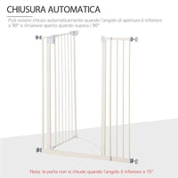 CANCELLETTO PER CANI CON 4 VITI REGOLABILI E NASTRO ADESIVO, IN METALLO E PLASTICA, 86X104.1 CM, BIANCO