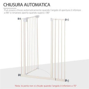 CANCELLETTO PER CANI CON 4 VITI REGOLABILI E NASTRO ADESIVO, IN METALLO E PLASTICA, 86X104.1 CM, BIANCO