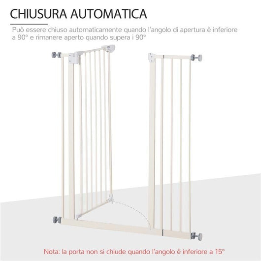 CANCELLETTO PER CANI CON 4 VITI REGOLABILI E NASTRO ADESIVO, IN METALLO E PLASTICA, 86X104.1 CM, BIANCO