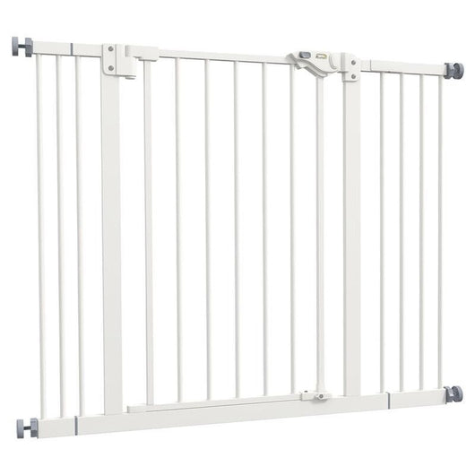 CANCELLINO PER CANI REGOLABILE FINO A 100 CM SENZA VITI CON 2 ESTENSIONI E ALTEZZA 72 CM, BIANCO