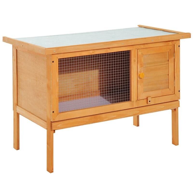 GABBIA PER CONIGLI CONIGLIERA DA ESTERNO IN LEGNO DI ABETE, 90X45X65CM