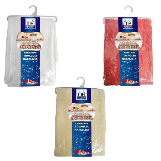 MA MAISON TOVAGLIA NATALIZIA 140X180 CM COLORI ASSORTITI TRA ROSSO ARGENTO E ORO