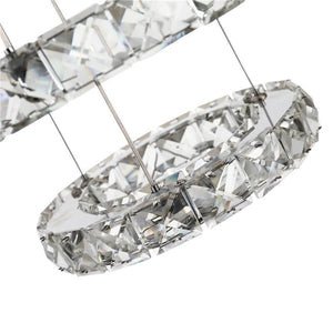 LAMPADARIO DI CRISTALLO A SOSPENSIONE CON 3 ANELLI REGOLABILI 60 X 110 CM