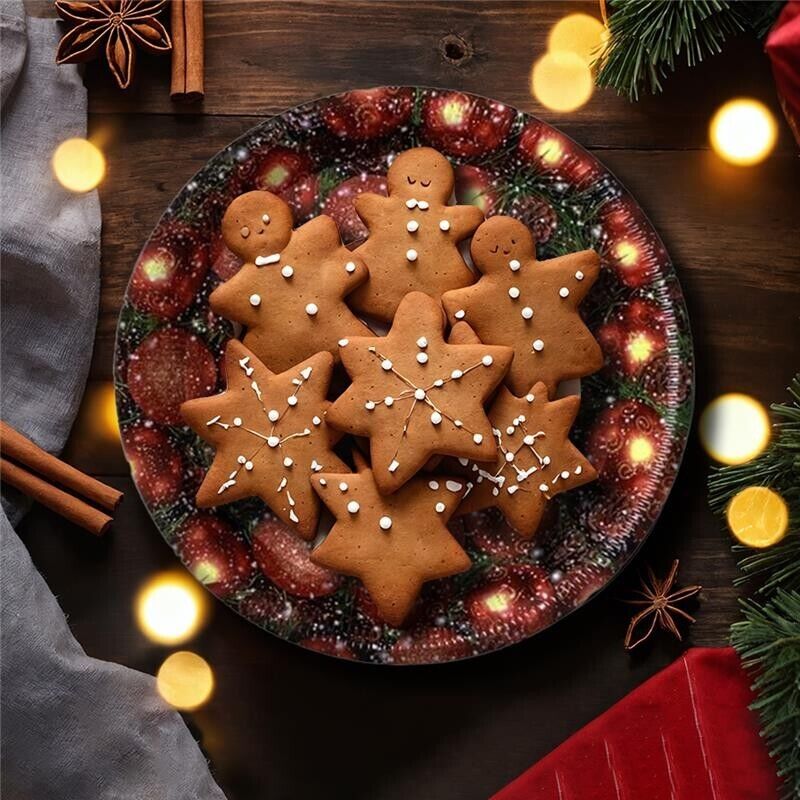 MAURY'S SET 3 VASSOI CHRISTMAS TONDI IN PLASTICA IN DECORO ASSORTITO 40 CM DIAMETRO