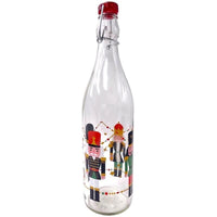 MA MAISON SET BOTTIGLIA 1 LT IN VETRO + 6 BICCHIERI CON SOLDATINI NATALIZI