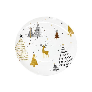 MA MAISON SET 6 PZ PIATTO PIANO 20 CM BIANCO STILE NATALIZIO MODELLO STARRY NIGHT