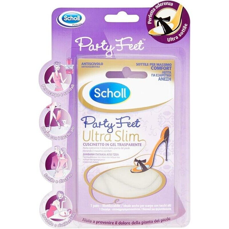 SCHOLL CUSCINETTO IN GEL TRASPARENTE ULTRA SLIM PERFETTA ADERENZA ANTISCIVOLO OKX