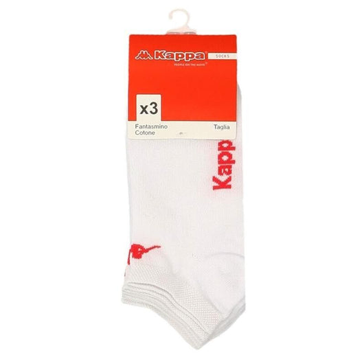 KAPPA CALZA FANTASMINO TAGLIA 39/41 DA DONNA IN MAGLIA JERSEY E COTONE CONFEZIONE DA 3 PAIA COLORE BIANCO