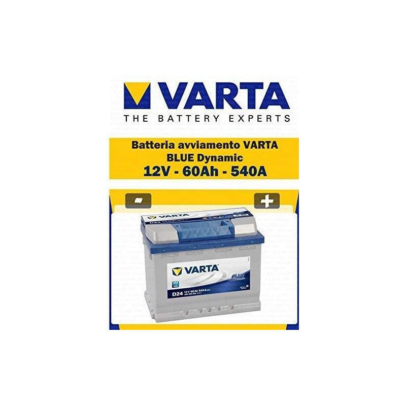 BATTERIA AUTO VARTA BLU DYNAMIC D24 60 AH 12 V 17,5X19 X 24,2 CM