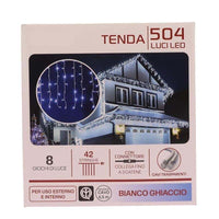 HIGH-TECH TENDA A CADUTA CON 504 LUCI LED IN COLORE BIANCO GHIACCIO
