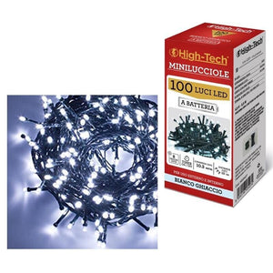HIGH-TECH FILO A BATTERIA CON 100 LUCI LED GHIACCIO LUNGHEZZA 10,3 MT