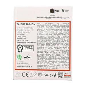 HIGH-TECH FILO A 100 LED LUCE BIANCA CALDA DA 8.50 METRI