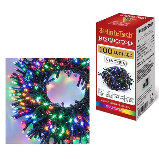 HIGH-TECH FILO A BATTERIA CON 100 LED MULTICOLORE DA 10,3 METRI OKX