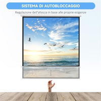 TELO PER PROIETTORE 99" RAPPORTO 1:1, FISSAGGIO A MURO E SOFFITTO PER CASA E UFFICIO, BIANCO