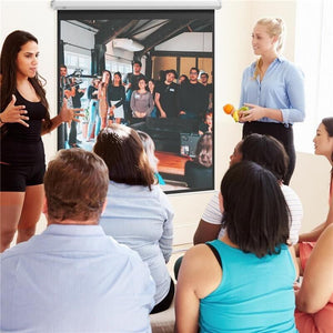 TELO PER PROIETTORE 99" RAPPORTO 1:1, FISSAGGIO A MURO E SOFFITTO PER CASA E UFFICIO, BIANCO