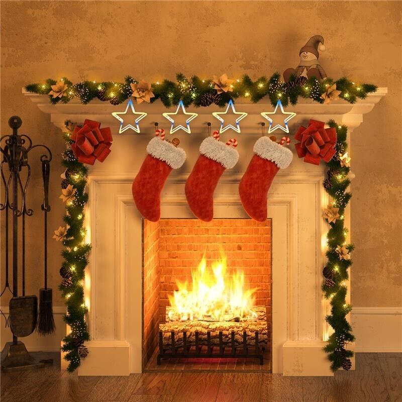 MA MAISON STELLA O ALBERO DI NATALE LUMINOSO LIGHT 80 LED BIANCO CALDO 29X35 CM A BATTERIA FANTASIA ASSORTITA