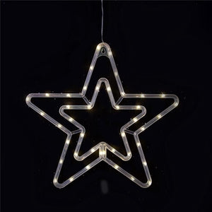 HIGH-TECH STELLA NATALIZIA 42 LED CM.36 X 34 A BATTERIA LUCI CALDE