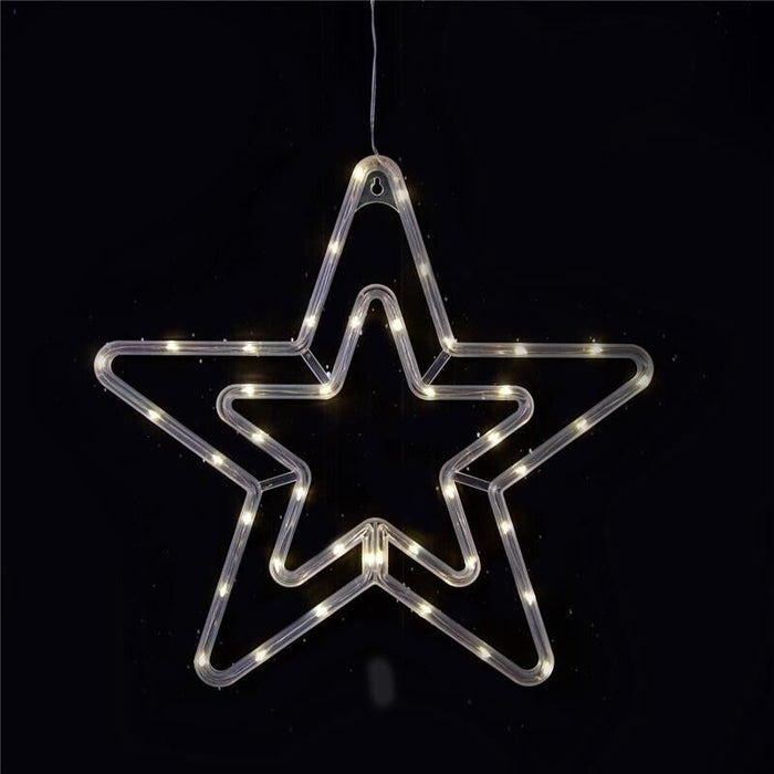 HIGH-TECH STELLA NATALIZIA 42 LED CM.36 X 34 A BATTERIA LUCI CALDE