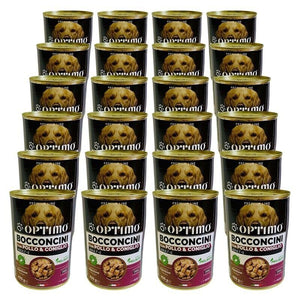OPTIMO SET 24 BOCCONCINI PER CANE AL GUSTO POLLO E CONIGLIO DA 400 GR