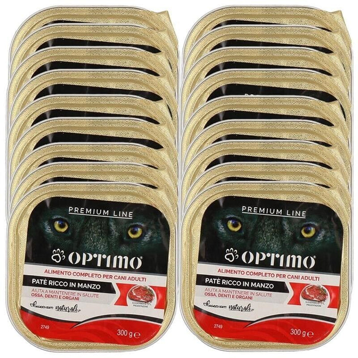 18 OPTIMO PATÈ PER CANE IN CONFEZIONE DA 300 GR GUSTO MANZO