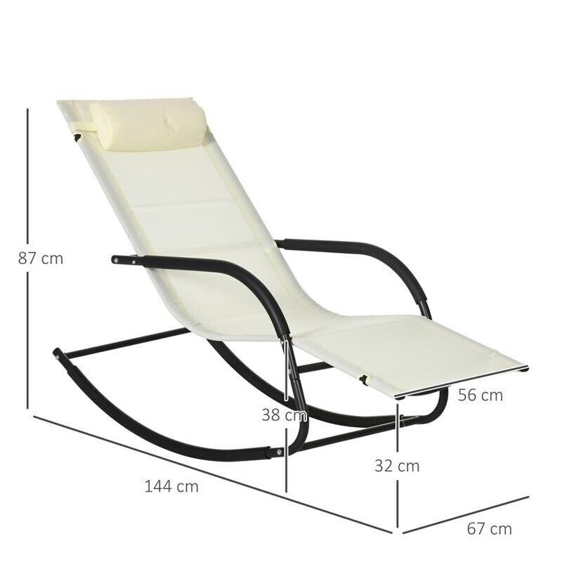 SDRAIO A DONDOLO DA GIARDINO CON POGGIATESTA STACCABILE E BRACCIOLI 67X144X87 CM