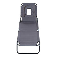 LETTINO PRENDISOLE RELAX PIEGHEVOLE CON CUSCINO 190X56 X 28 CM GRIGIO