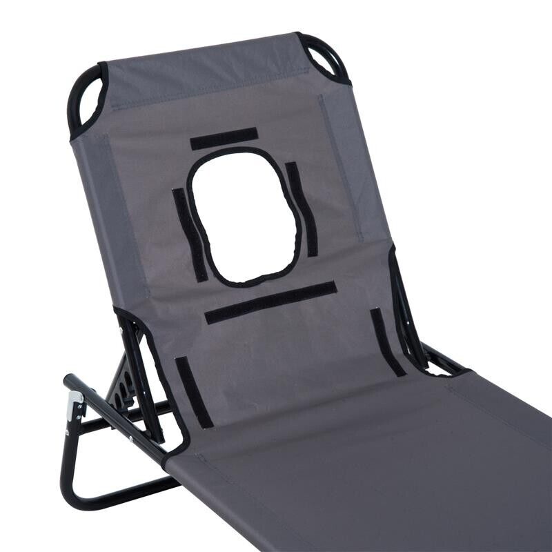 LETTINO PRENDISOLE RELAX PIEGHEVOLE CON CUSCINO 190X56 X 28 CM GRIGIO