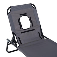 LETTINO PRENDISOLE RELAX PIEGHEVOLE CON CUSCINO 190X56 X 28 CM GRIGIO