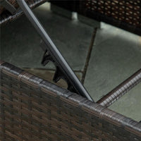 LETTINO PRENDISOLE IN RATTANE RECLINABILE 195 X 68 X 30 CM MARRONE E CREMA