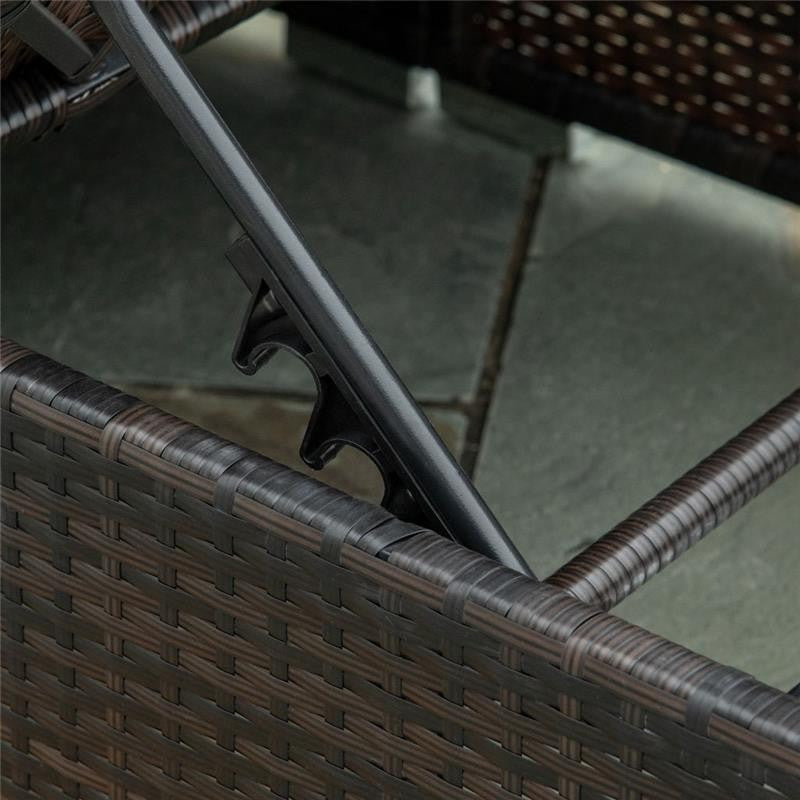 LETTINO PRENDISOLE IN RATTANE RECLINABILE 195 X 68 X 30 CM MARRONE E CREMA