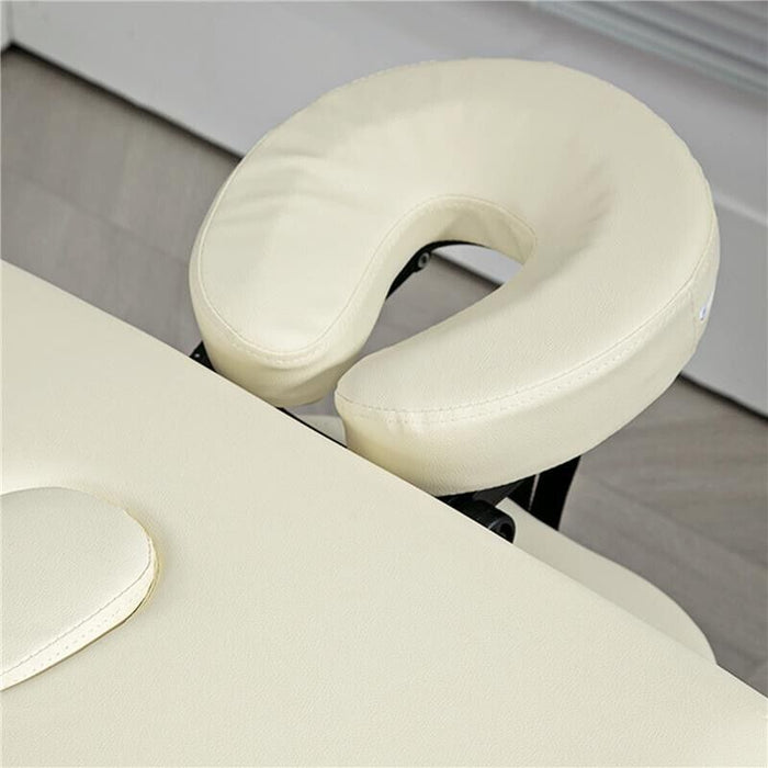 LETTINO PER MASSAGGI PIEGHEVOLE PROFESSIONALE, ALTEZZA REGOLABILE E BORSA DI TRASPORTO, BIANCO