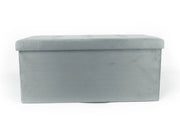 Pouf Contenitore Imbottito Pieghevole Modello Double Velvet Colore Grigio