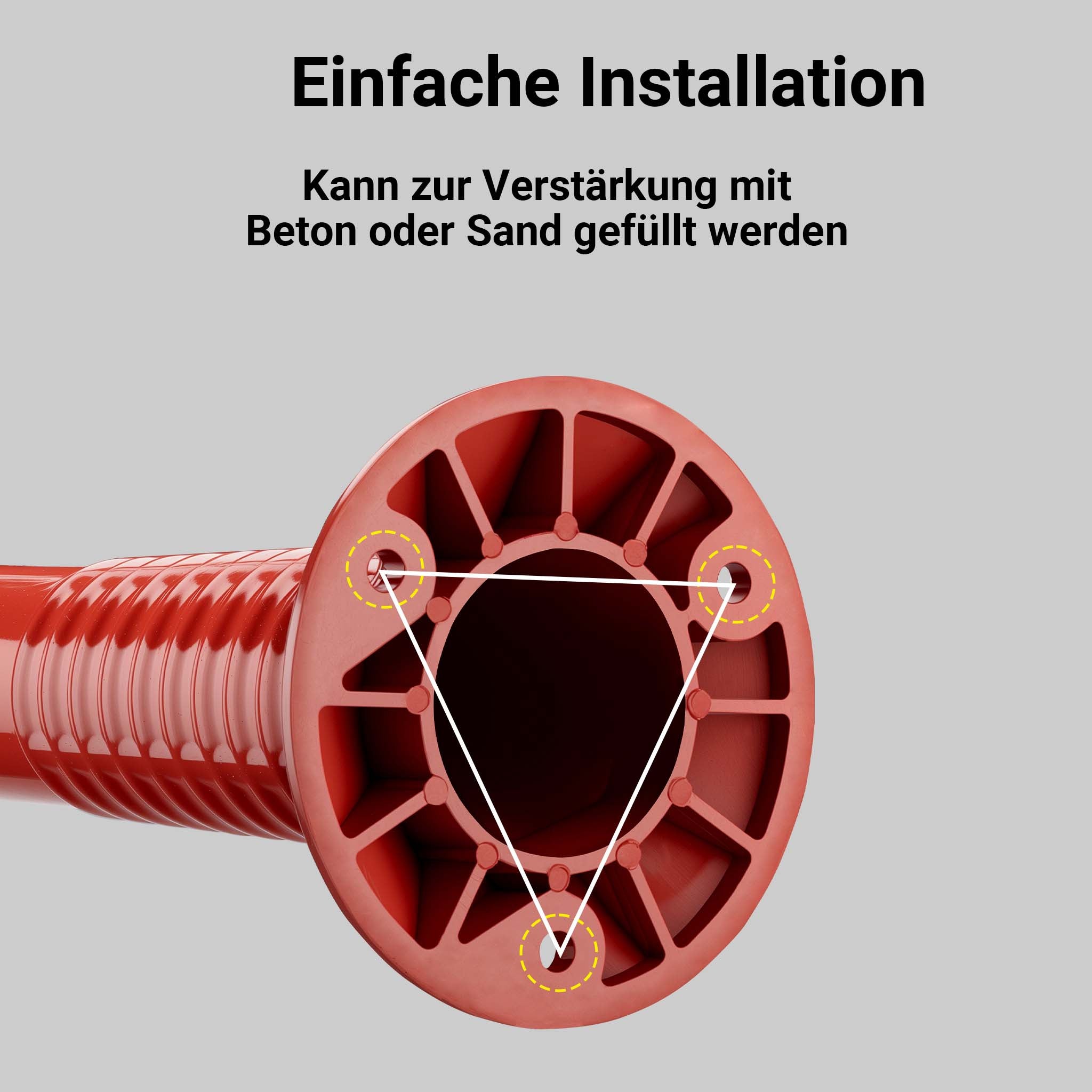 Paletto segnaletico flessibile catarifrangente, 2 paletti delimitatori da 75 cm con viti di montaggio
