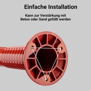Paletto segnaletico flessibile catarifrangente, 2 paletti delimitatori da 75 cm con viti di montaggio