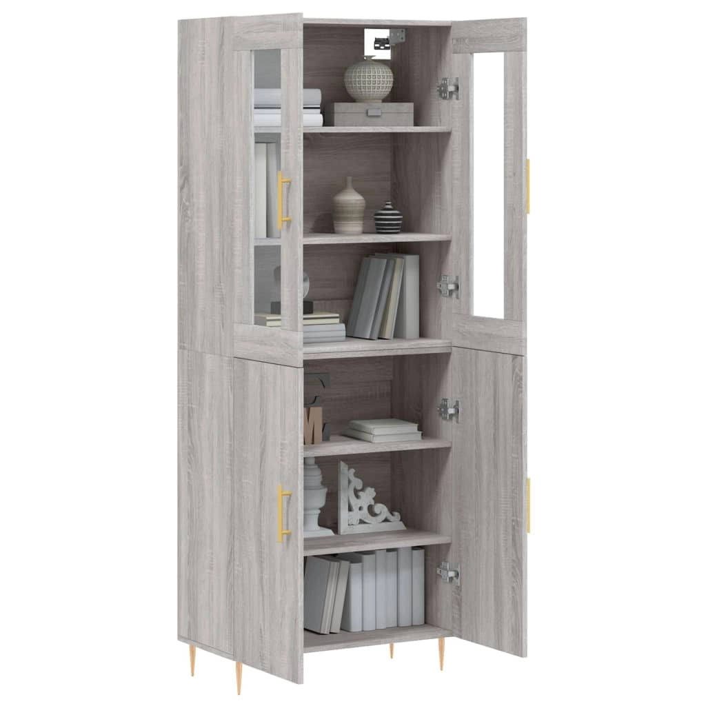 Credenza Grigio Sonoma 69,5x34x180 cm in Legno Multistratocod mxl 101897