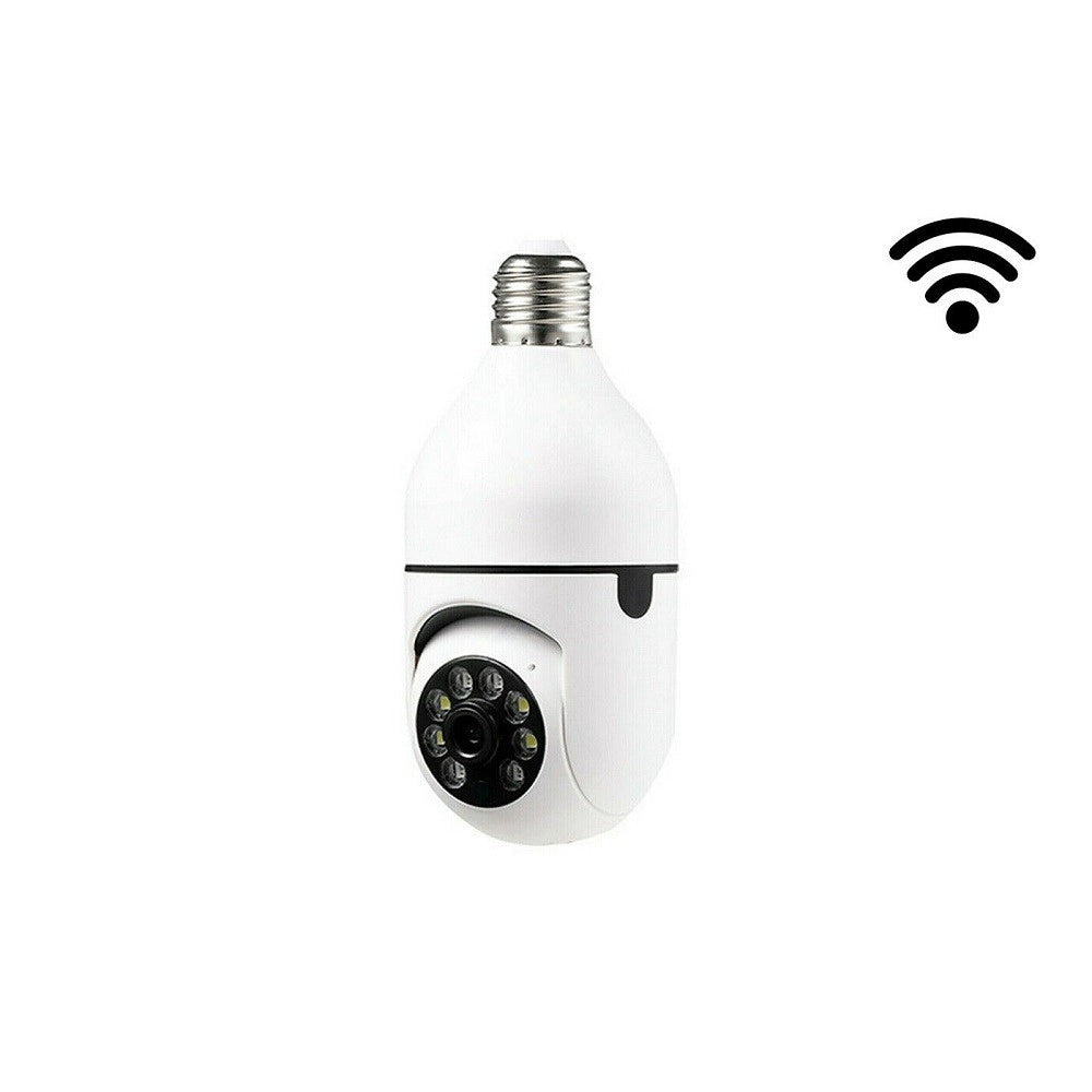 Trade Shop - Telecamera Ip Cam Lampadina Da Interno 360° Wifi E27 Videosorveglianza Jt8177 -