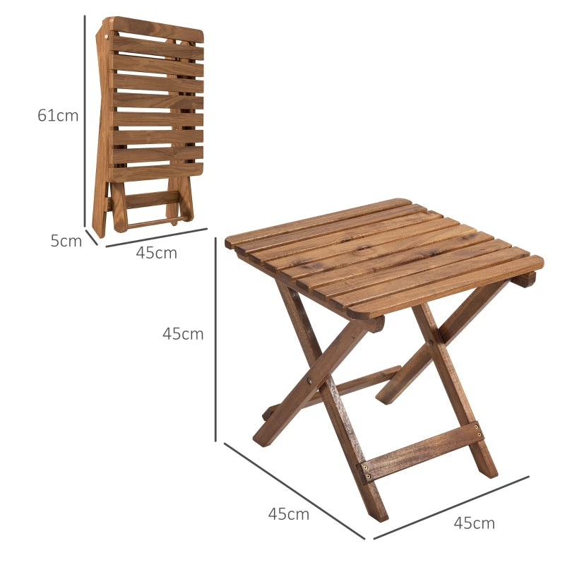 Set 2 Tavoli Pieghevoli da Giardino ¨C MINIMAL ¨C Legno di Acacia, 45x45x45 cm