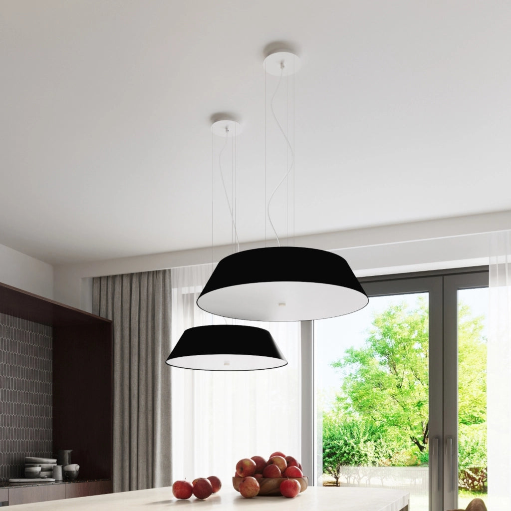 Plafoniera Serie VEGA 2BM Nero 60x60x25 cm 5x15W LED E27