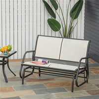 DONDOLO DA GIARDINO A 2 POSTI IN METALLO E TESSUTO TRASPIRANTE BEIGE