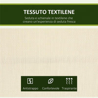 DONDOLO A 2 POSTI DA GIARDINO CON TETTUCCIO REGOLABILE 140 X 118 X 162CM BEIGE