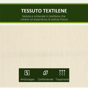 DONDOLO A 2 POSTI DA GIARDINO CON TETTUCCIO REGOLABILE 140 X 118 X 162CM BEIGE