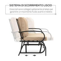 PANCHINA A DONDOLO PER 2 PERSONE CON CUSCINI PER SEDUTA 122X70X87CM COLORE CACHI