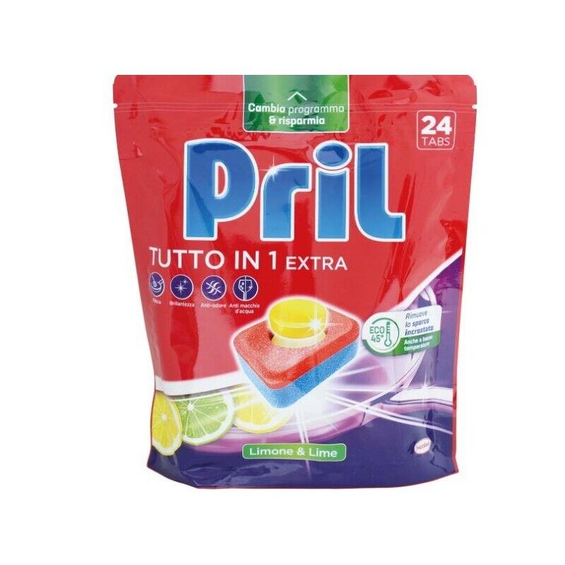 PRIL TUTTO IN 1 EXTRA TABS PER LAVASTOVIGLIE LIMONE E LIME 24 PZ