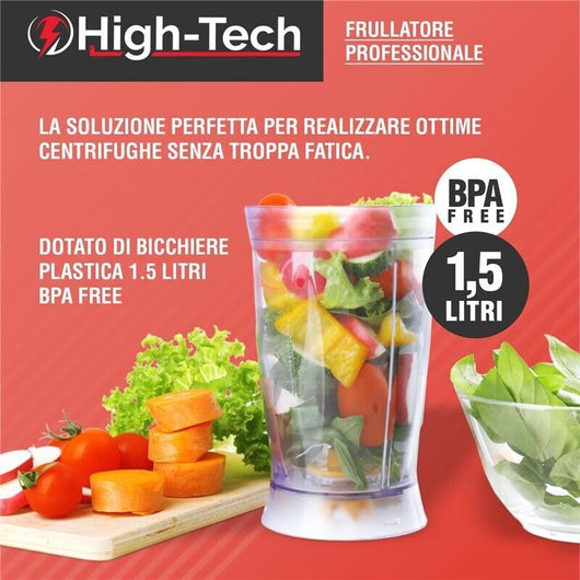 HIGH-TECH FRULLATORE PROFESSIONALE DA 800W CON CAPIENZA 1,5L CON BICCHIERE