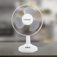 HIGH-TECH VENTILATORE DA TAVOLO 2 VELOCITÀ 25 WATT COLORE BIANCO