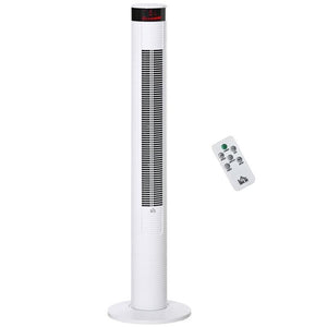 VENTILATORE A COLONNA CON 3 VELOCITÀ E 4 MODALITÀ, TIMER DI 12 H, PANNELLO LED E TELECOMANDO, BIANCO