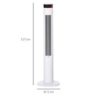 VENTILATORE A COLONNA CON 3 VELOCITÀ E 4 MODALITÀ, TIMER DI 12 H, PANNELLO LED E TELECOMANDO, BIANCO